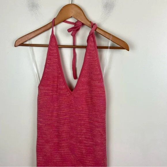 Wild Fable Pink Space Dye Sweater Knit Halter Dress Womens Stretch Large y2k - Picture 3 of 11
